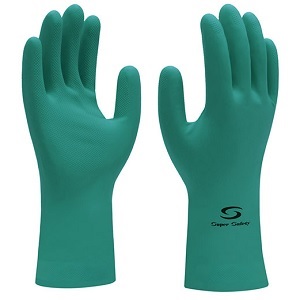 LUVA NITRILICA C/FORRO ALGODAO FLOCADO VD SUPERGREEN T. 09